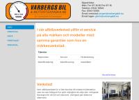 Webbsida från Varbergs Bil- & Motortekniska AB