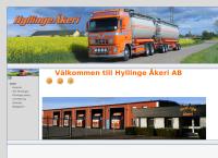 Webbsida från Hyllinge Åkeri AB
