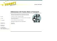 Webbsida från Franks Däck & Transport AB