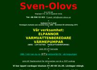 Webbsida från Sven Olovs EL & VVS