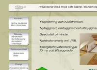 Webbsida från Projektilen Byggkonsult AB