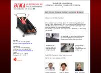 Webbsida från BIMA Plastteknik AB