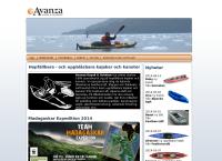 Webbsida från Avanza Kayak & Outdoor