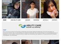 Webbsida från Ability Care Stödboende & Familjehemsboende