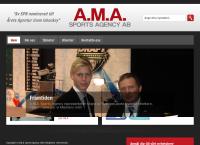 Webbsida från A.M.A Sports Agency AB