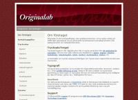 Webbsida från Originalab AB