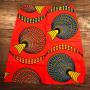 A skirt in energetic scarlet red with large patterns!