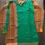 A very relaxed and inviting dress in green and orange