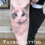 Katt porträtt tatuering Sundsvall tattoo tatuerare Västernorrland