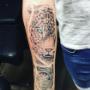 Realistic leopard and owl tatuering